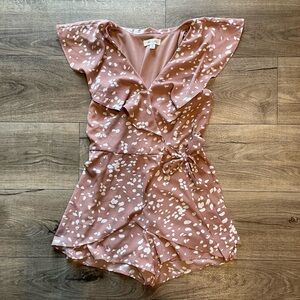 She + Sky Ruffle Sleeve Romper